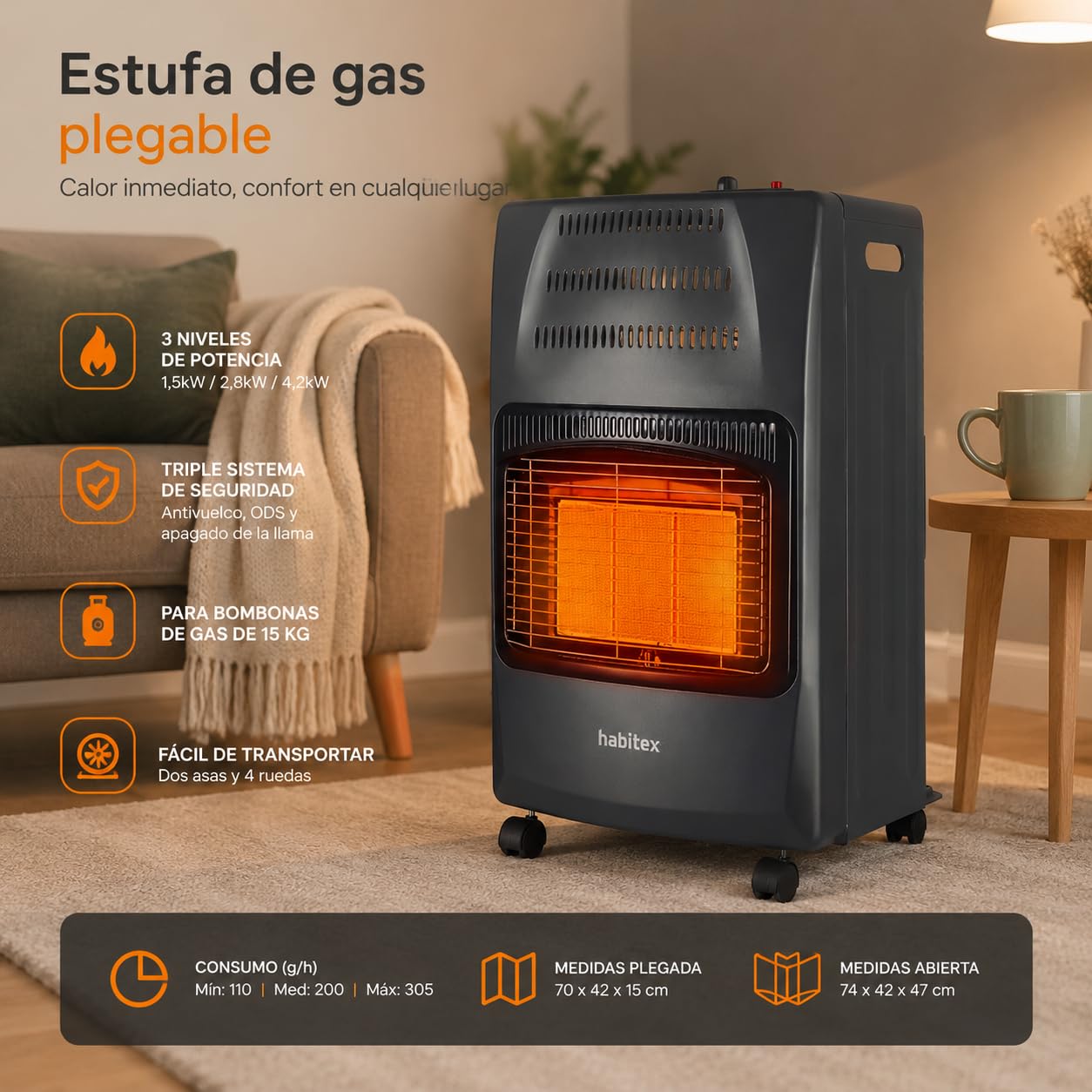 Habitex Estufa Gas Plegable
