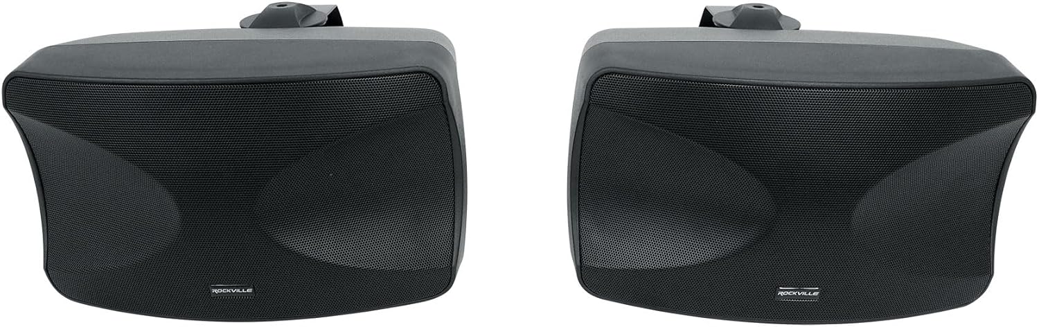 Rockville Bundle: (1) RCS180-6 180 Watt 6 Zone 70v Commercial/Restaurant Amplifier/Bluetooth + (2) Pair WET-44 PRO Dual 4" 4-Way Swivel 70V Commercial Speakers in Black (3 Item)