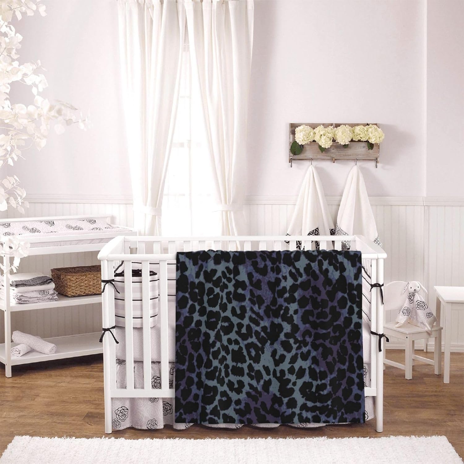 Leopard Animal Skin Baby Blanket Ultra Soft Black Cheetah Print Throw Blanket All Season Warm Light Weight Cozy Plush Blankets for Home Bedroom Sofa Chair Travel, 40"X30" - Image 6