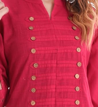 Chichi Indian Women's Plain Cotton Kurti Top