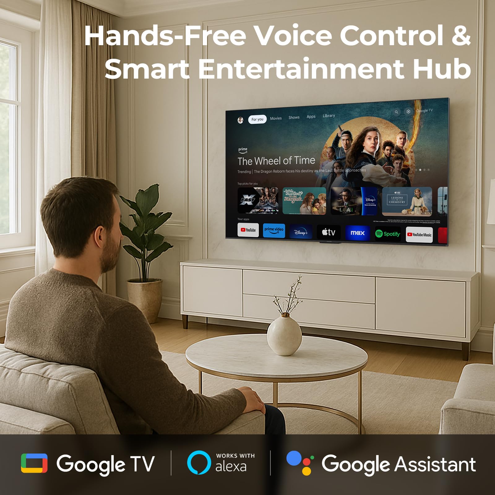 iFFALCON 75-Inch Class U85 Series QD-Mini LED 4K UHD Google Smart TV - QLED, HDR 1000 nits, 7000:1 Contrast, 144Hz Game Mode Pro, 288Hz DLG, Dolby Vision IQ, Dolby Atmos, Slim Unibody (75U85, 2025)