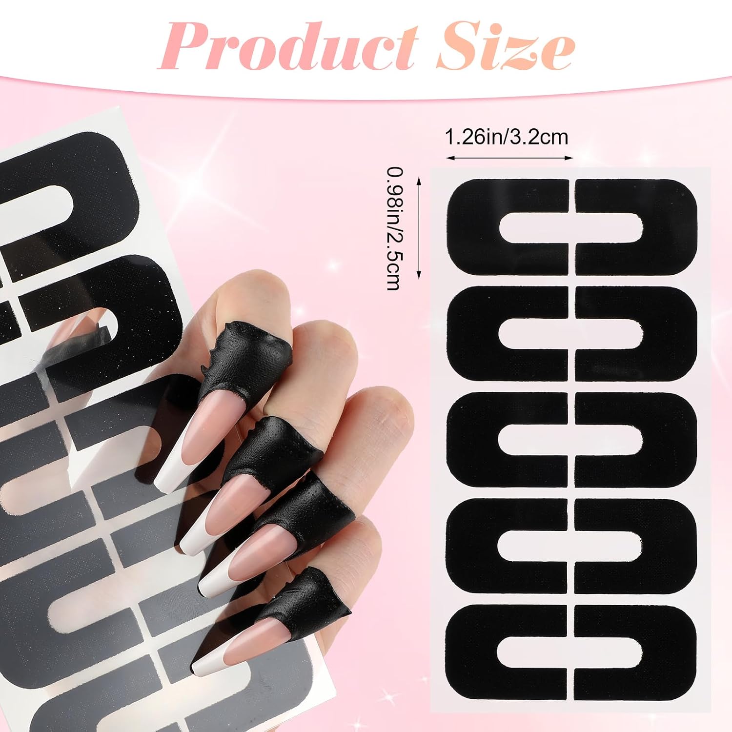 YUXIANLB 100 Pcs Nail Polish Protector for Fingers, 99.99%+ U V Finger Protection Cuticle Protector Tape for Nail Painting, U-Shaped French Tip Nail Polish Barrier Peel Off for Nails Stamp Nail Art