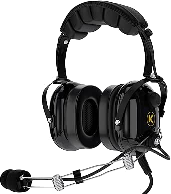 P1 Aviation Pilot Headset with Noise Canceling Microphone, 24dB NRR, AUX Input, Acoustic Foam Ear Cups