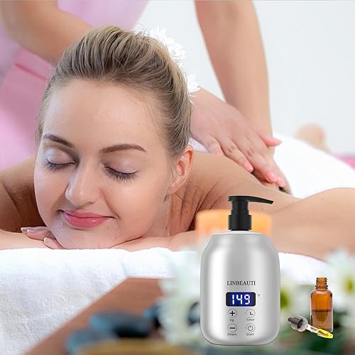 Miniatura 6 de Calentador de aceite de masaje con dos dispensadores de botellas de aceite, calentador de botellas de loción, dispensador eléctrico de loción cálida
