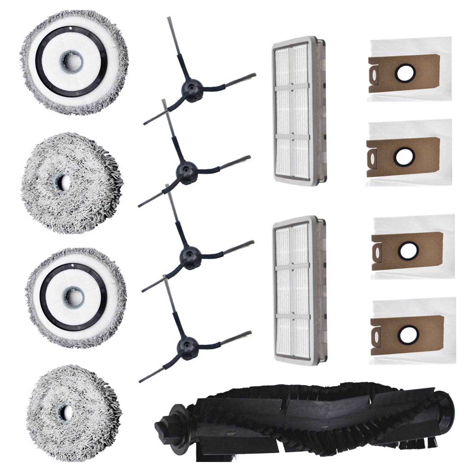 Kalttoy Main Brush Vacuum Cleaners Bag Side Brush Replacement Filter Sweeping Robot Accessories for Various Floor Types Main Replacement