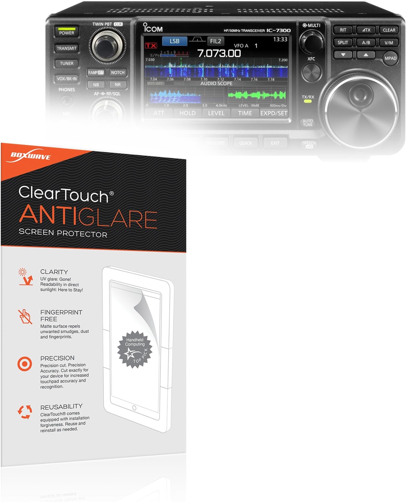 Screen Protector Compatible with Icom IC-7300 - ClearTouch Anti-Glare (2-Pack), Anti-Fingerprint Matte Film Skin