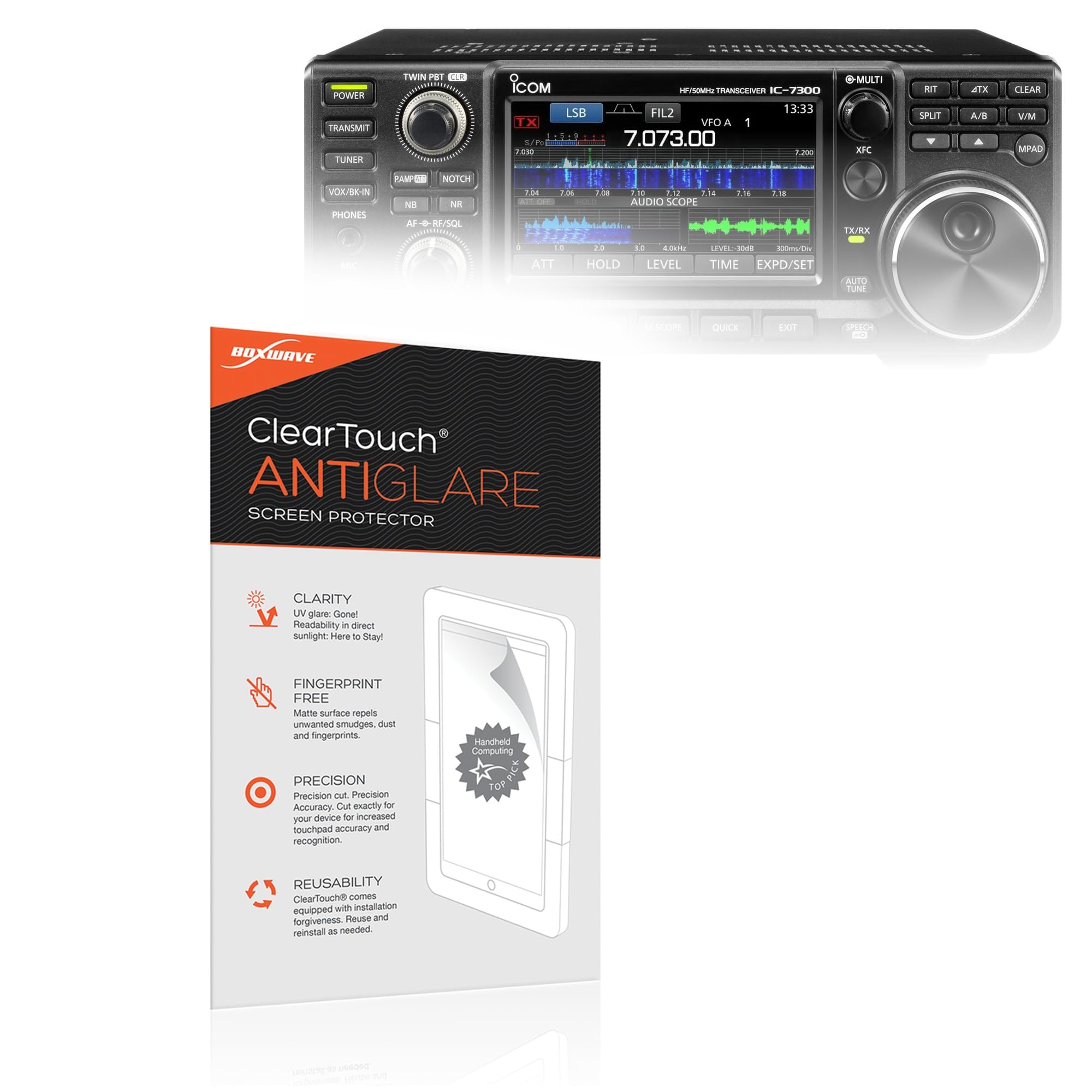 BoxWave Screen Protector Compatible with Icom IC-7300 - ClearTouch Anti-Glare (2-Pack), Anti-Fingerprint Matte Film Skin