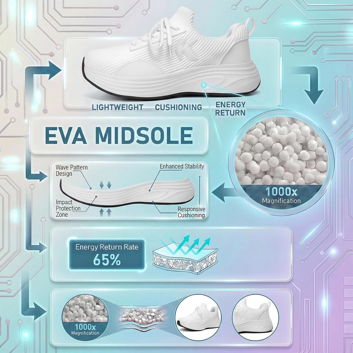 Women's Wide Width Sneakers - Fashion Slip-On Lightweight Athletic Shoes for Walkin... - Image 2