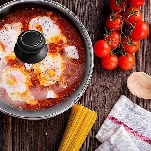 Miniatura 4 de Paquete de 4 pomos de repuesto para tapa de olla, resistentes al calor, color negro