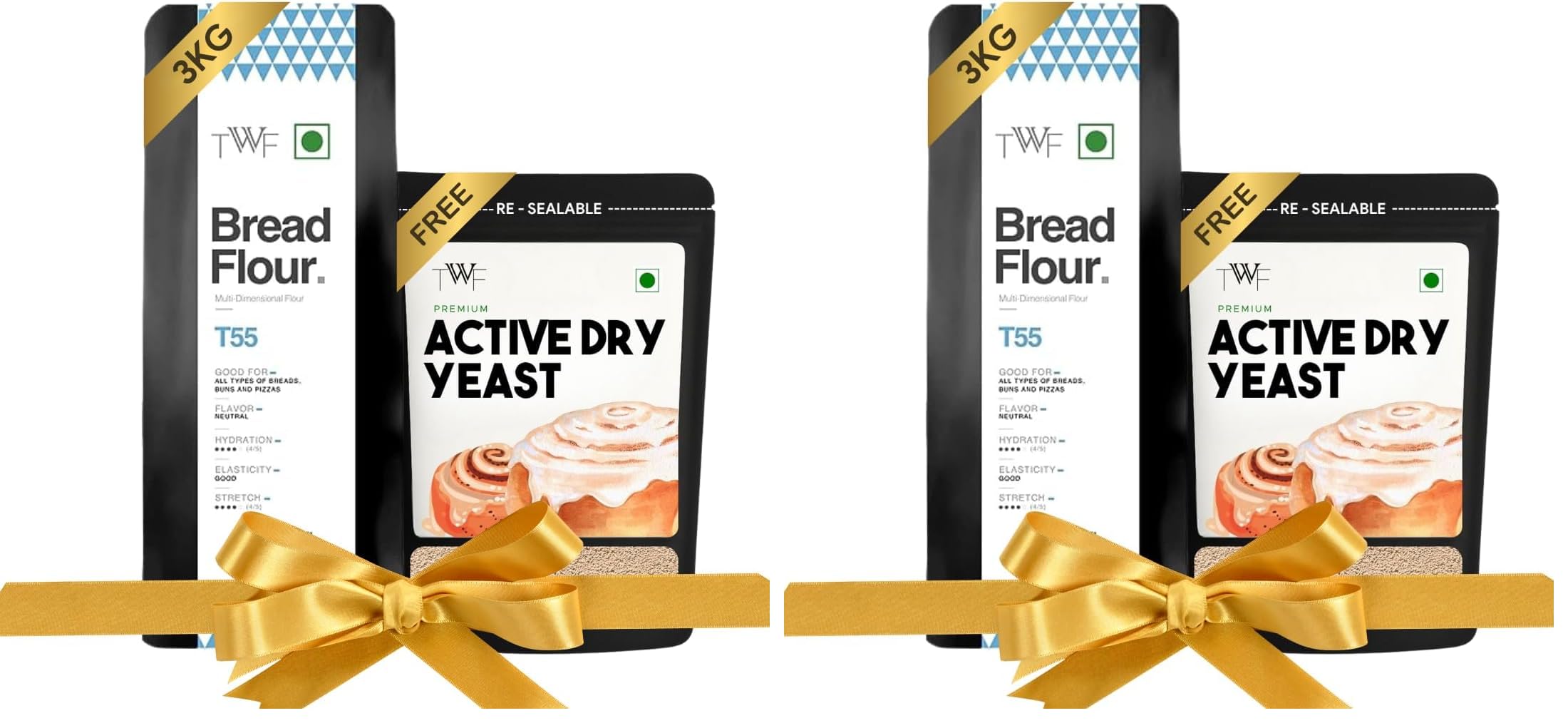 TWF Bread Flour T55 - Buy 3 kg Bread Flour, Get 100g Yeast Free | Premium Unbleached All Purpose Flour for Breads, Buns & Pizzas | Ideal for Home Baking | Bake Perfect Breads Everytime (Pack of 2)-image-12