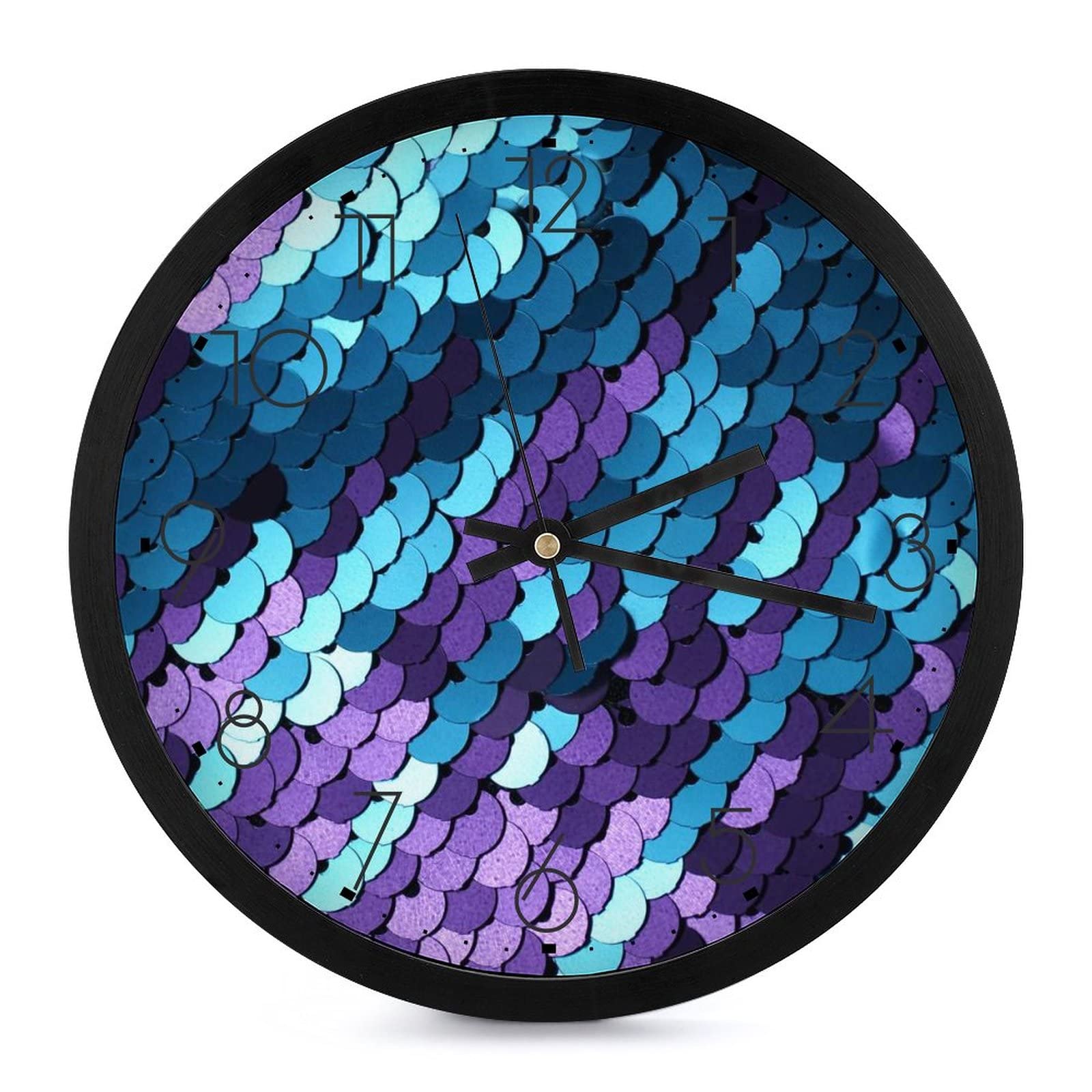 Horloge murale violette grands chiffres pour déco chambre et salon