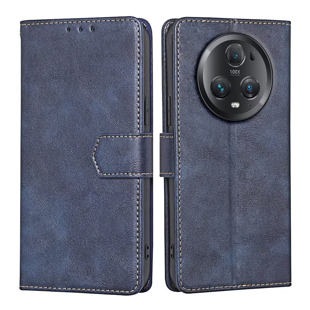KANVOOS Cover per Honor Magic 5 PRO 5G, Cover a Libro Custodia in Pelle PU con Silicone TPU, Antiurto Flip Caso Portafoglio Cover per Honor Magic 5 PRO 5G (Blu