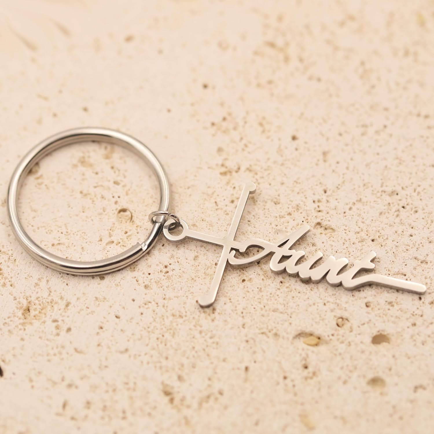 RZKING Stainless Steel Faith Cross Keychain for Women, Christian Gifts for Women, Baptism Confirmation Christmas Gifts - Image 3