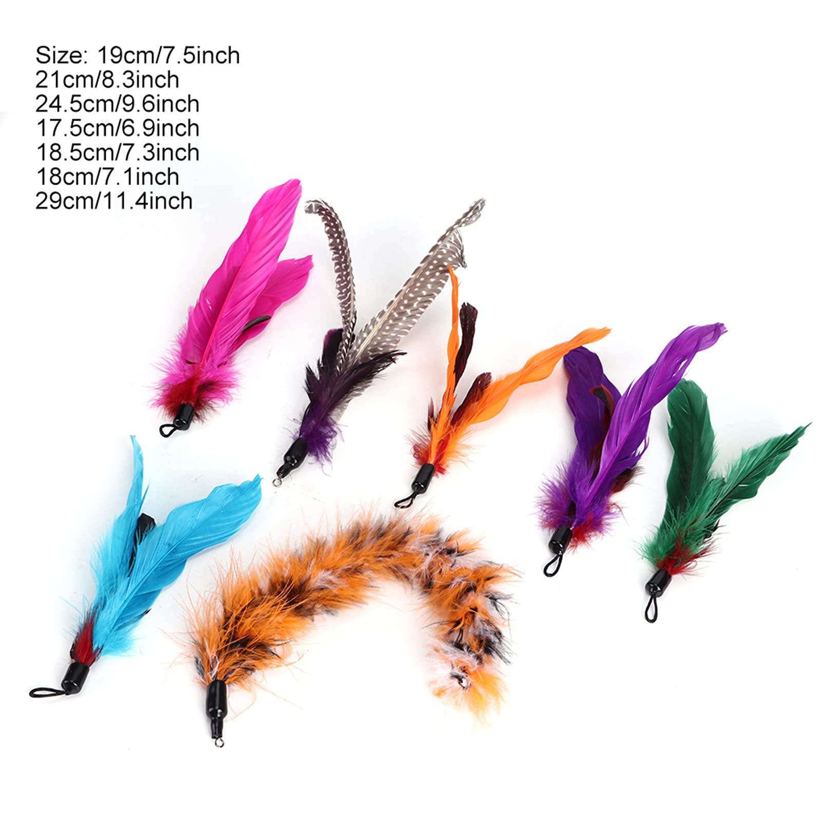 ZJchao Juguete de Plumas para Gatos, Juguetes de Plumas para Gatos de Interior, 7 Piezas, Juguete Colgante para, Juguetes para, Varilla, Pluma, Cabeza de Repuesto, Suministros para para Todas