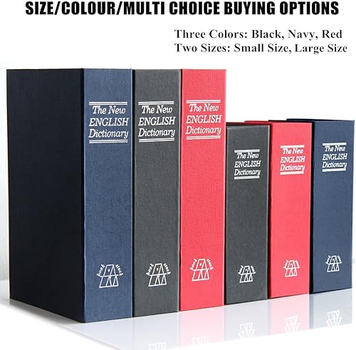 Vista 36 de Jssmst SM-BS04 – Caja fuerte de metal para el hogar con cerradura de combinación en forma de libro como distracción 2017, negro