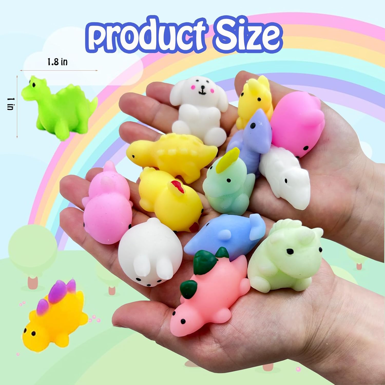 Mochi Squishies Squishy Toy 120pcs Party Favors for Kids Classroom Prize Mochi Squishy Mini Kawaii squishies Mochi Stress Reliever Toys Easter Basket Stuffers fillers with Storage Box - Image 4