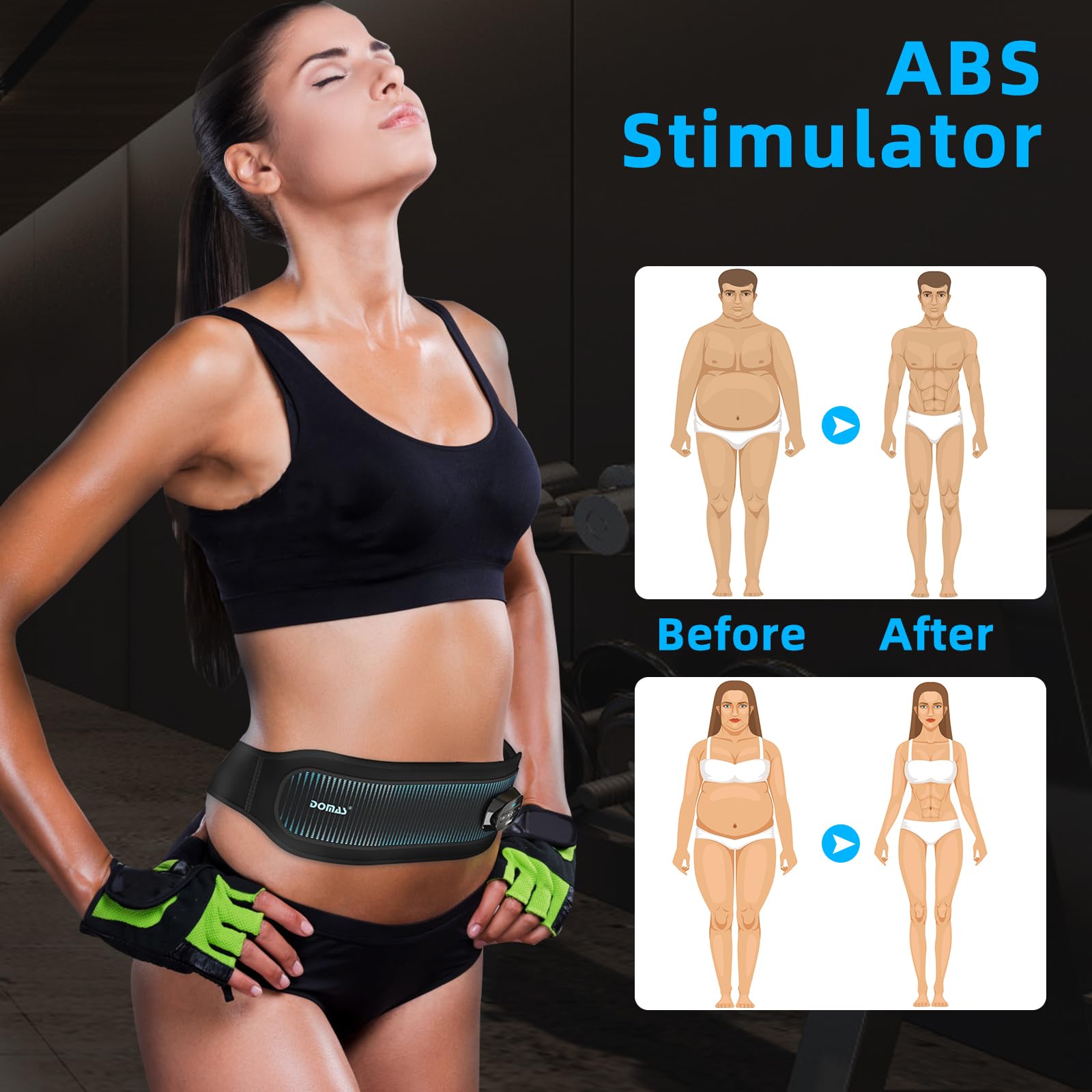 Domas FDA Cleared Dual‑Channel TENS EMS Ab Stimulator, Muscle Toner — Amazon image 4