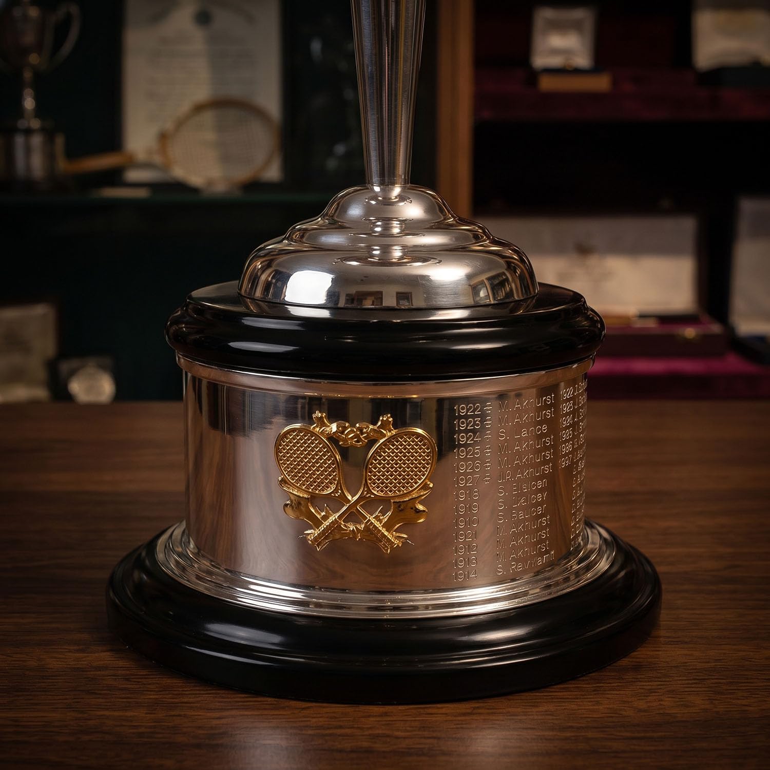 Réplica Trofeo Tenis Mujer, Copa Campeona Estilo Grand Slam, Regalo Coleccionable Deportivo para Fans de Tenis, Decoración Club Oficina