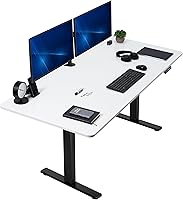 Vista 190 de VIVO DESK-KIT-1B7N-36 - Escritorio eléctrico de pie rústico de 71 x 36 pulgadas, ajuste de altura de memoria, serie 1B, marco negro con parte