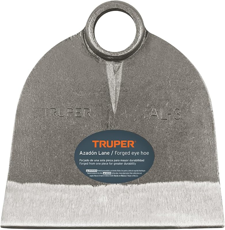 Truper Lane No. 3 Field Hoe Head, 2.1 lb Forged Steel, Heavy-Duty Replacement Hoe Head for Agriculture and Landscaping (Model AL-3/10609)