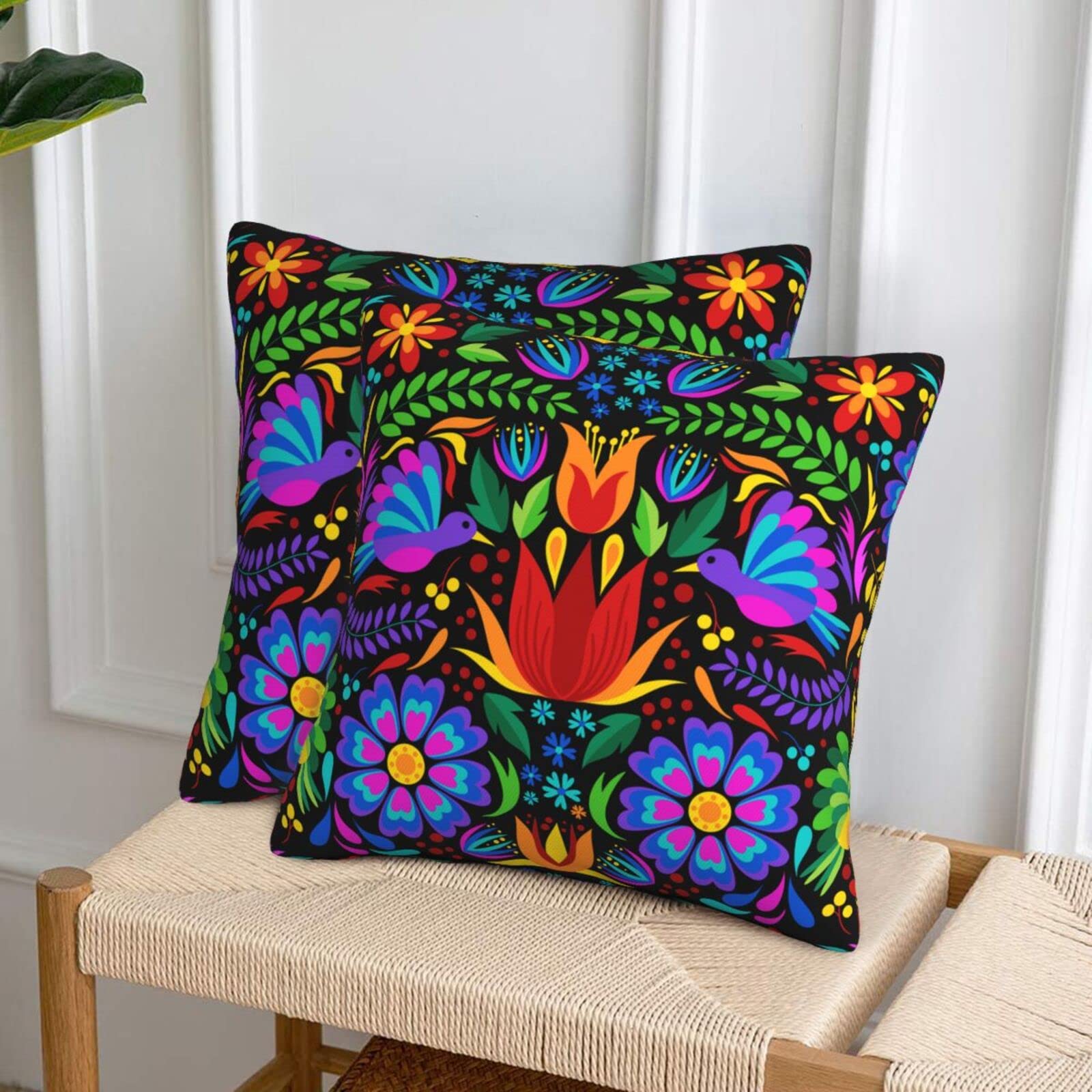 Amazon.co.jp: メキシカンクッションカバー 2枚セット 18x18インチ