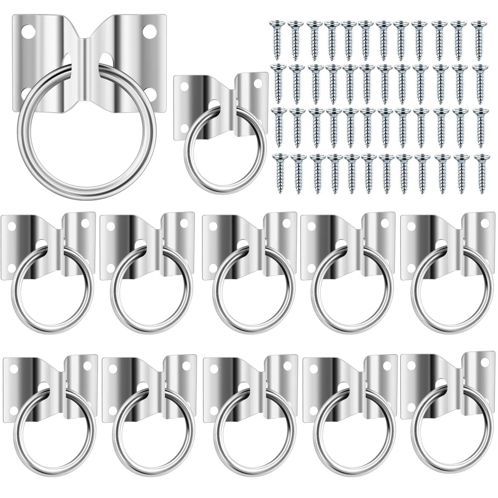 HDYEGY 12 Pcs Cross Tie Ring for Horse,Block Tie Ring Hitching Ring with Screws for Horse Stall Stable