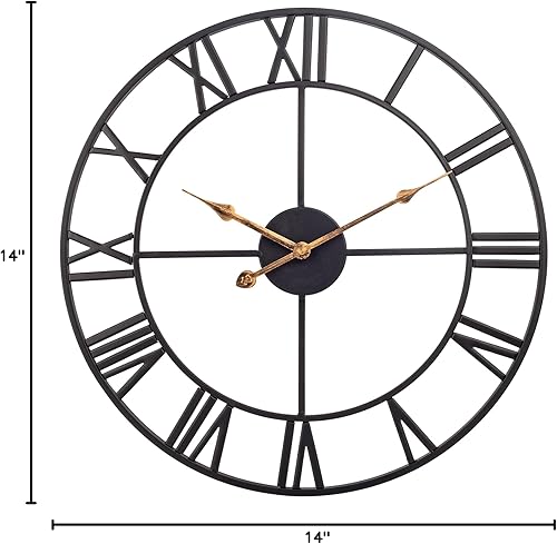 Miniatura 9 de Reloj de pared moderno de 14 pulgadas, funciona con pilas, reloj de pared grande analógico silencioso para decoración de sala de estar, dormitorio,