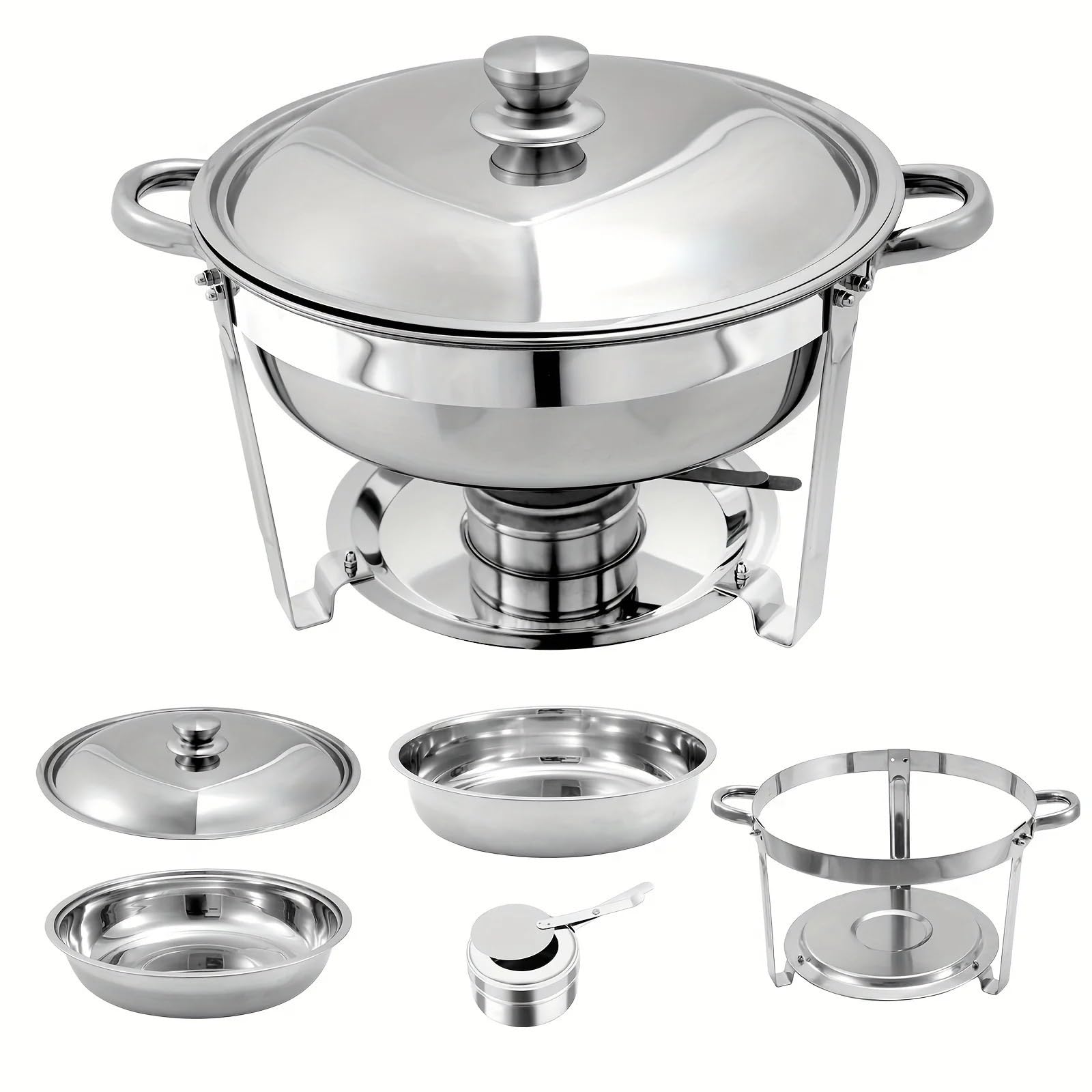 Set di Riscaldavivande per Buffet 1 confezione da 5QT Chafing Dish Set buffet, teglie for cibo, teglia for acqua e porta-combustibile for ristoranti, catering, feste, matrimoni