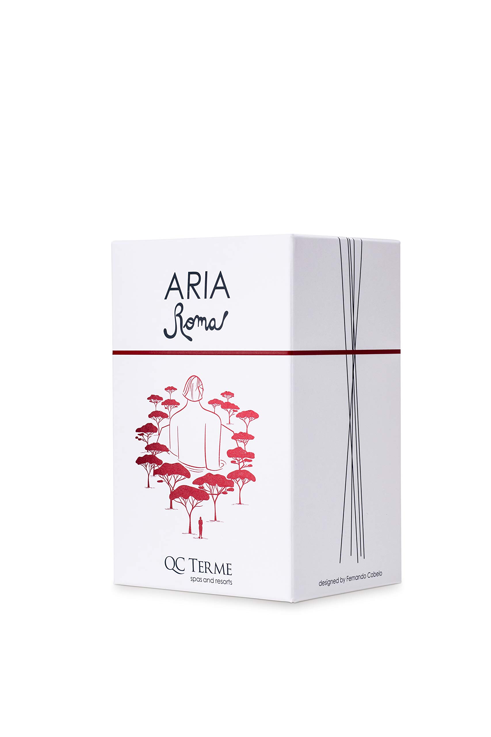 QC Terme ARIA ROMA, Profumatore per ambiente in vetro a bastoncini 250 ml, Fragranza mediterranea con note di bergamotto e legno di sandalo, Made in Italy