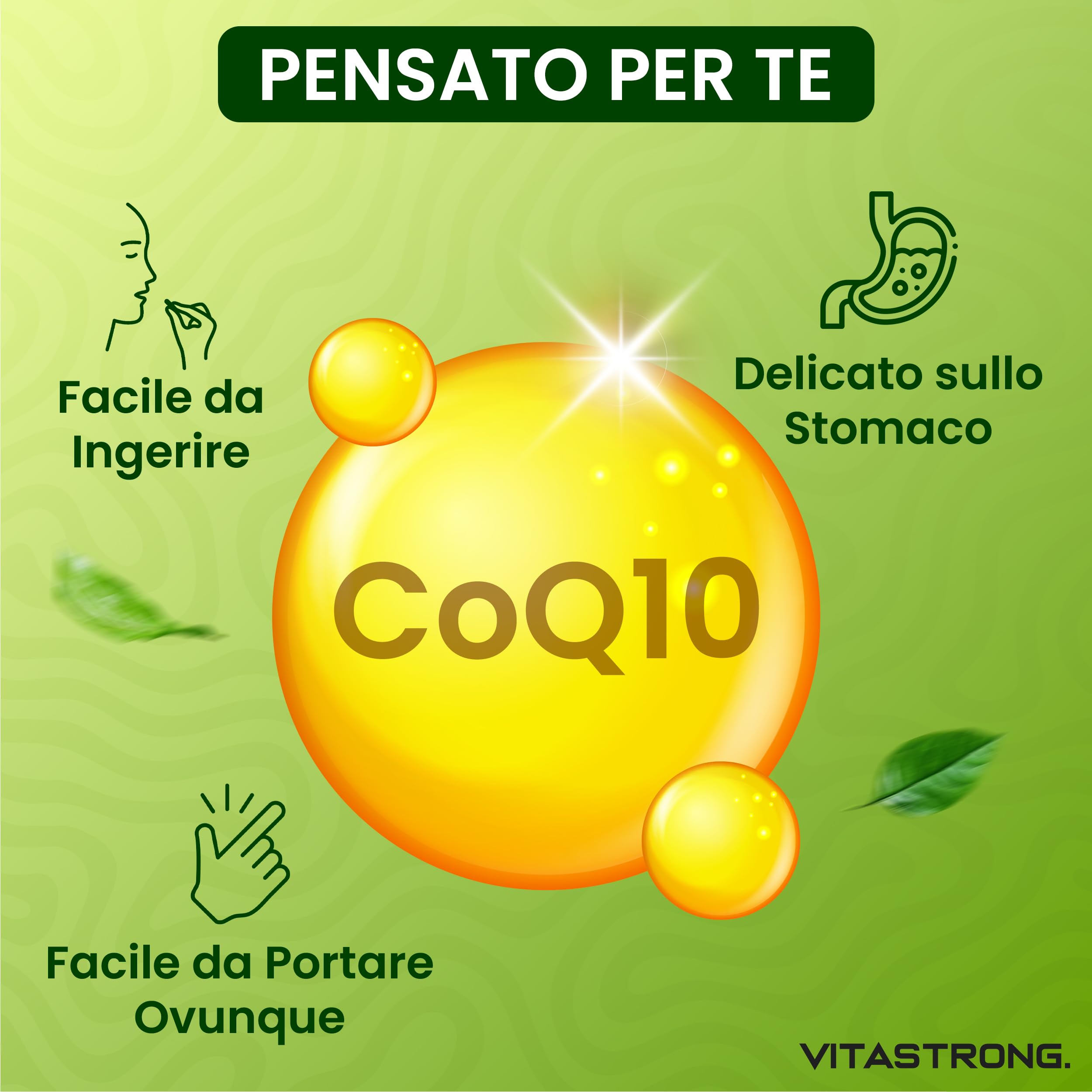 Coenzima Q10 200mg Alto Dosaggio, 1 Capsula al Giorno per 4 Mesi, 120 Capsule CoQ10 200mg Ognuna, Q10 Coenzima Premium Quality, Senza Glutine né OGM, Integratore Made in Italy Certificato