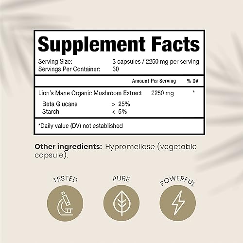 Miniatura 7 de HPD Rx Paquete de extracto orgánico  6 defensores, melena de leones y cordyceps  para inmunidad, salud mental y corporal