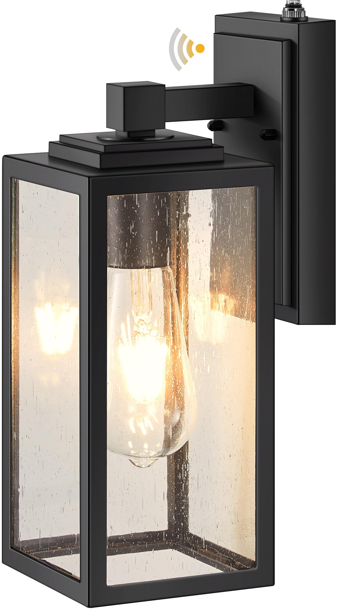 VIANIS Dusk to Dawn Outdoor Porch Lights Wall Mount Modern Black Exterior Wall