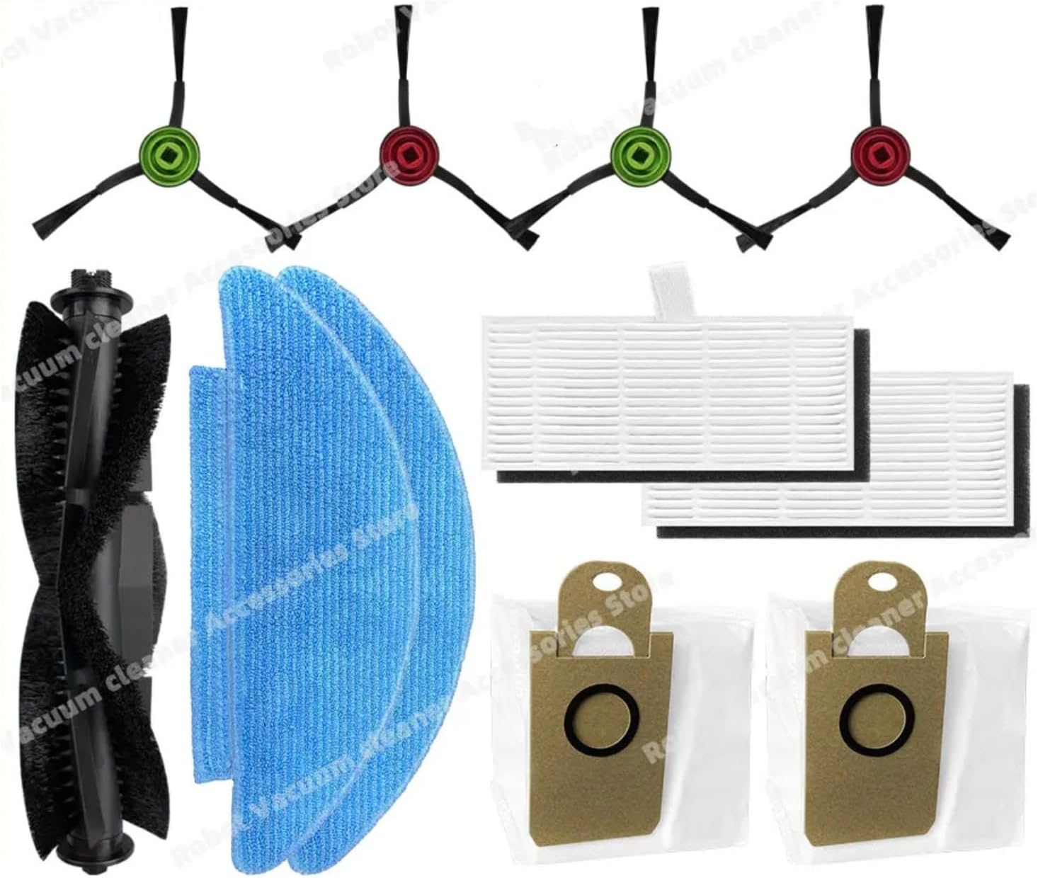 Parts Main Side Brush Hepa Filter Mop Cloth Dust Bag for Medion X20 SW+ (MD 11415) X21 SW+ (MD 11500)(Set N)