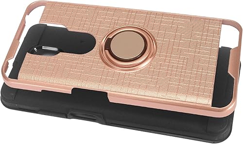 Miniatura 3 de Para Motorola Moto G Play (versión 2021) XT2093 - Funda para teléfono con soporte de anillo - RS2 oro rosa