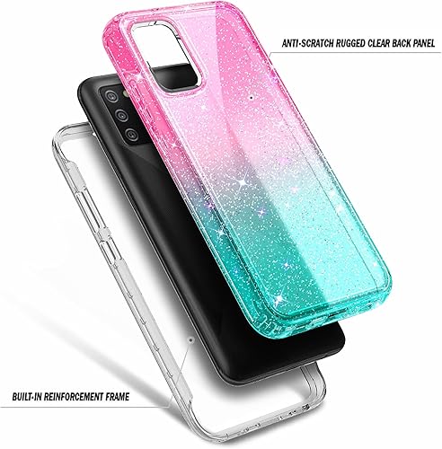 Miniatura 9 de NZND Funda compatible con Samsung Galaxy A03S con protector de pantalla integrado, funda protectora de cuerpo completo a prueba de golpes,