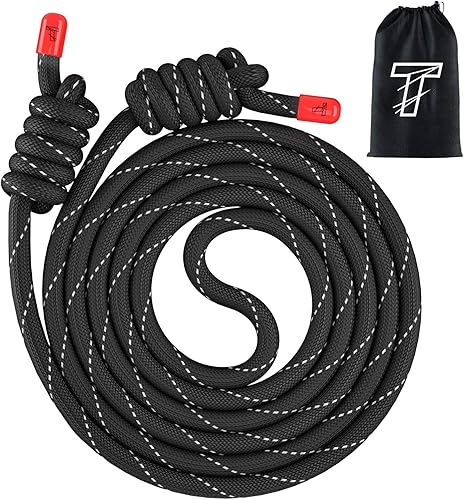 Cuerda de saltar de ejercicio para fitness, entrenamiento, flujo con cuerda de entrenamiento ajustable de doble tejido de 9 pies para hombres,