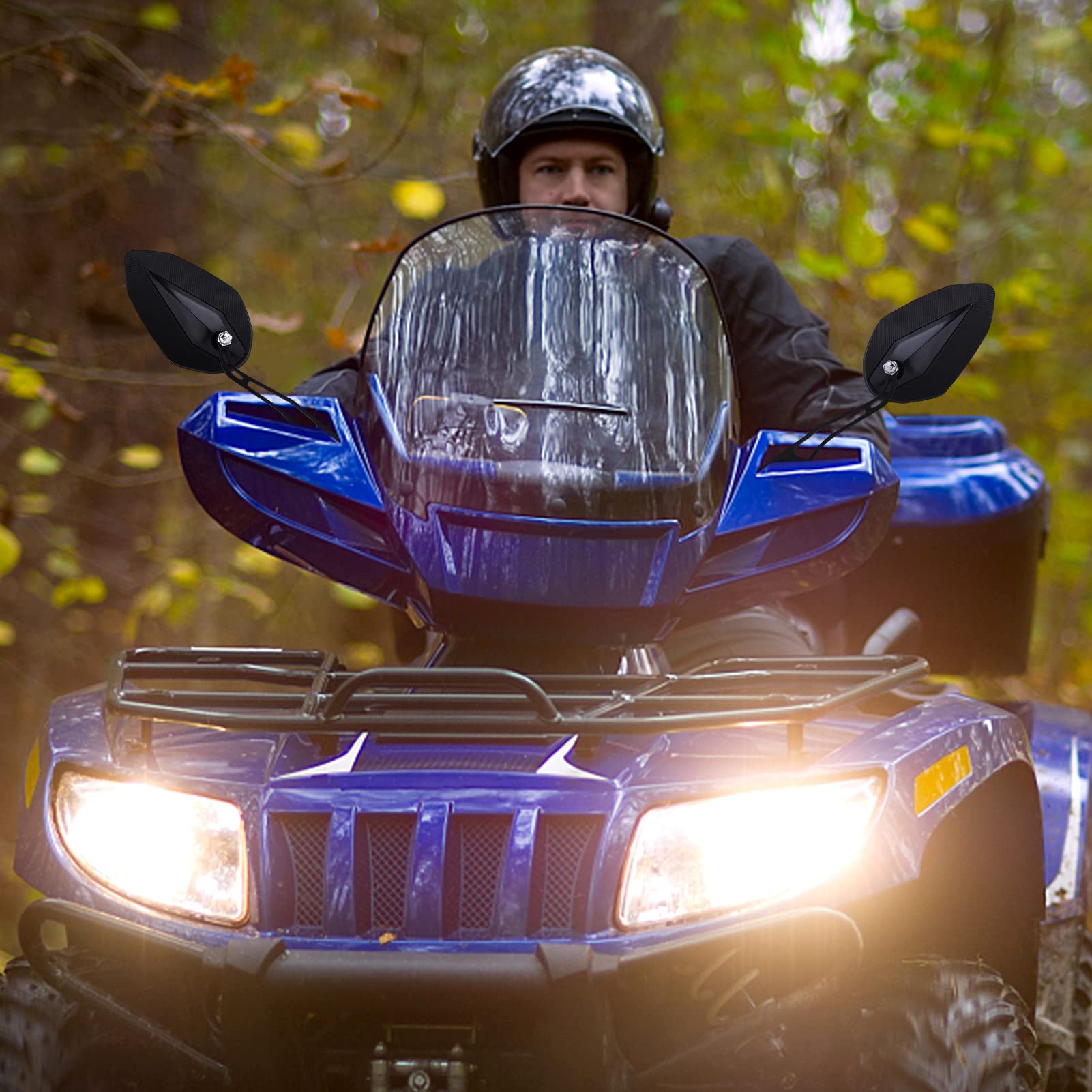 Paire 8mm 10mm Universel Moto Moto Rétroviseur Rétroviseurs Latéraux Bleu