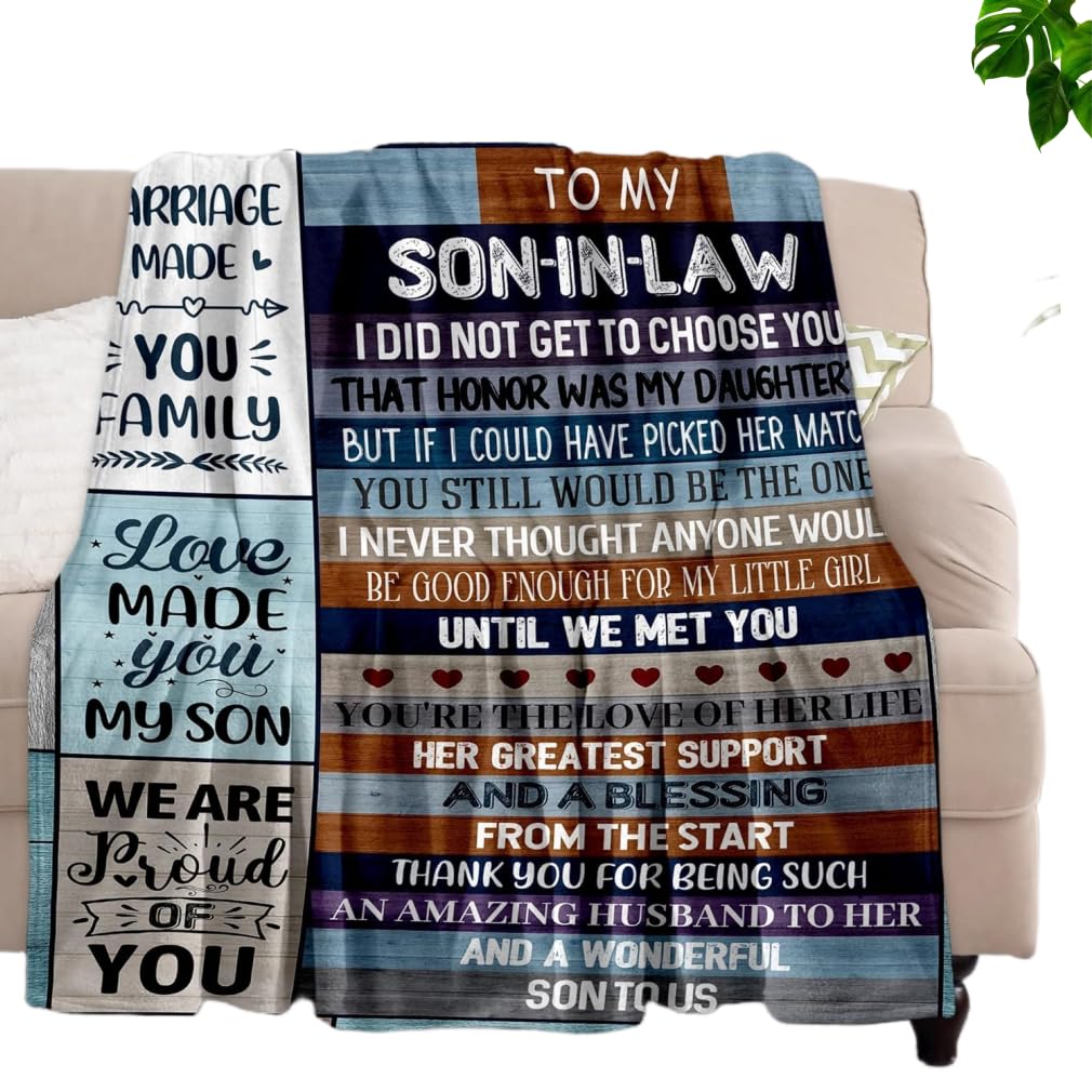 Gtoaxxno Gifts for Brother, to My Brother Birthday Gifts for Brother Adult, Big Brother Gifts for Christmas Graduation Throw Blanket (Son-in-law,127x102cm)