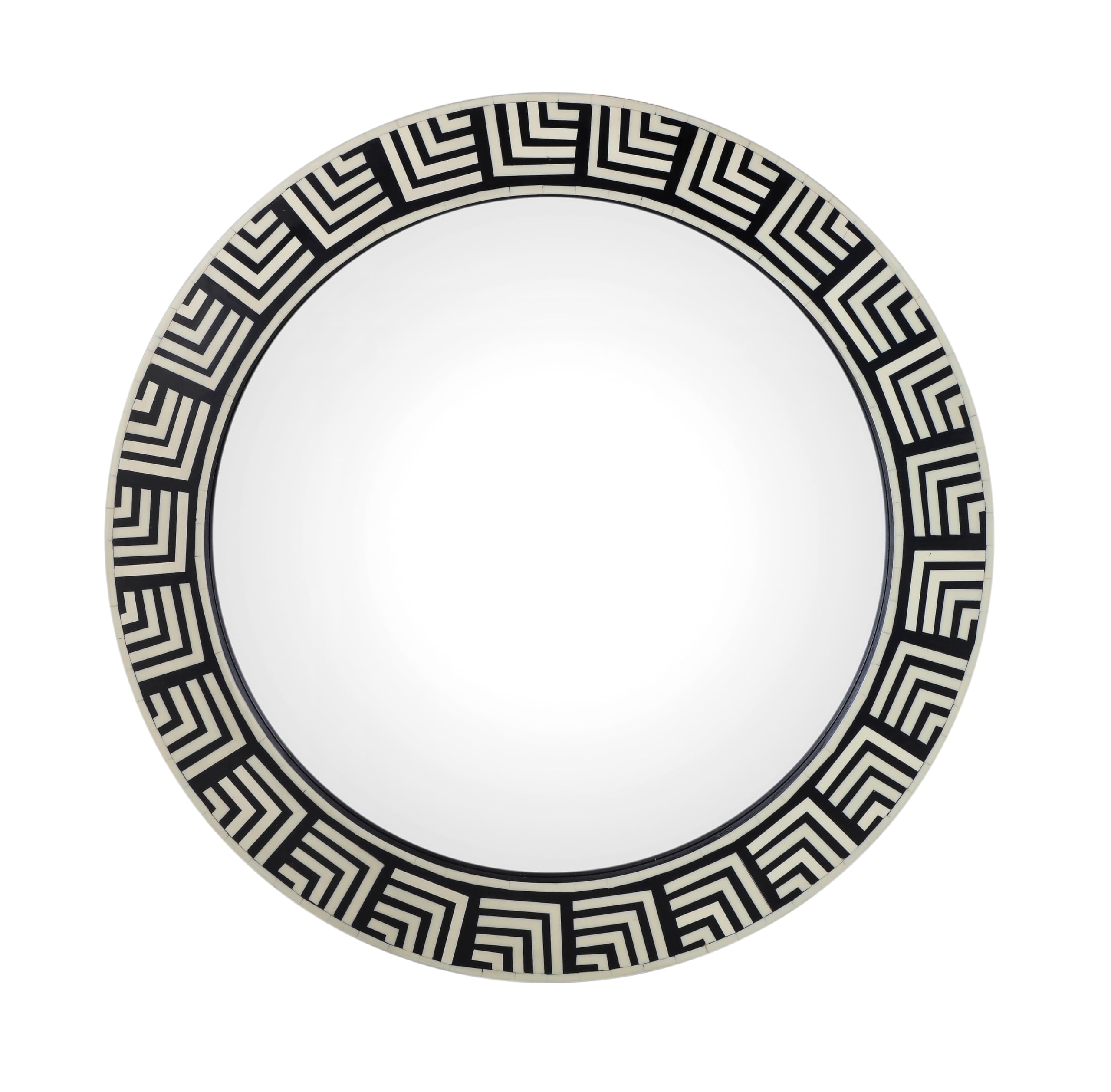 Harrow Decor Big Greek Key style Inlay work Mirror WM-057, Dia 24''