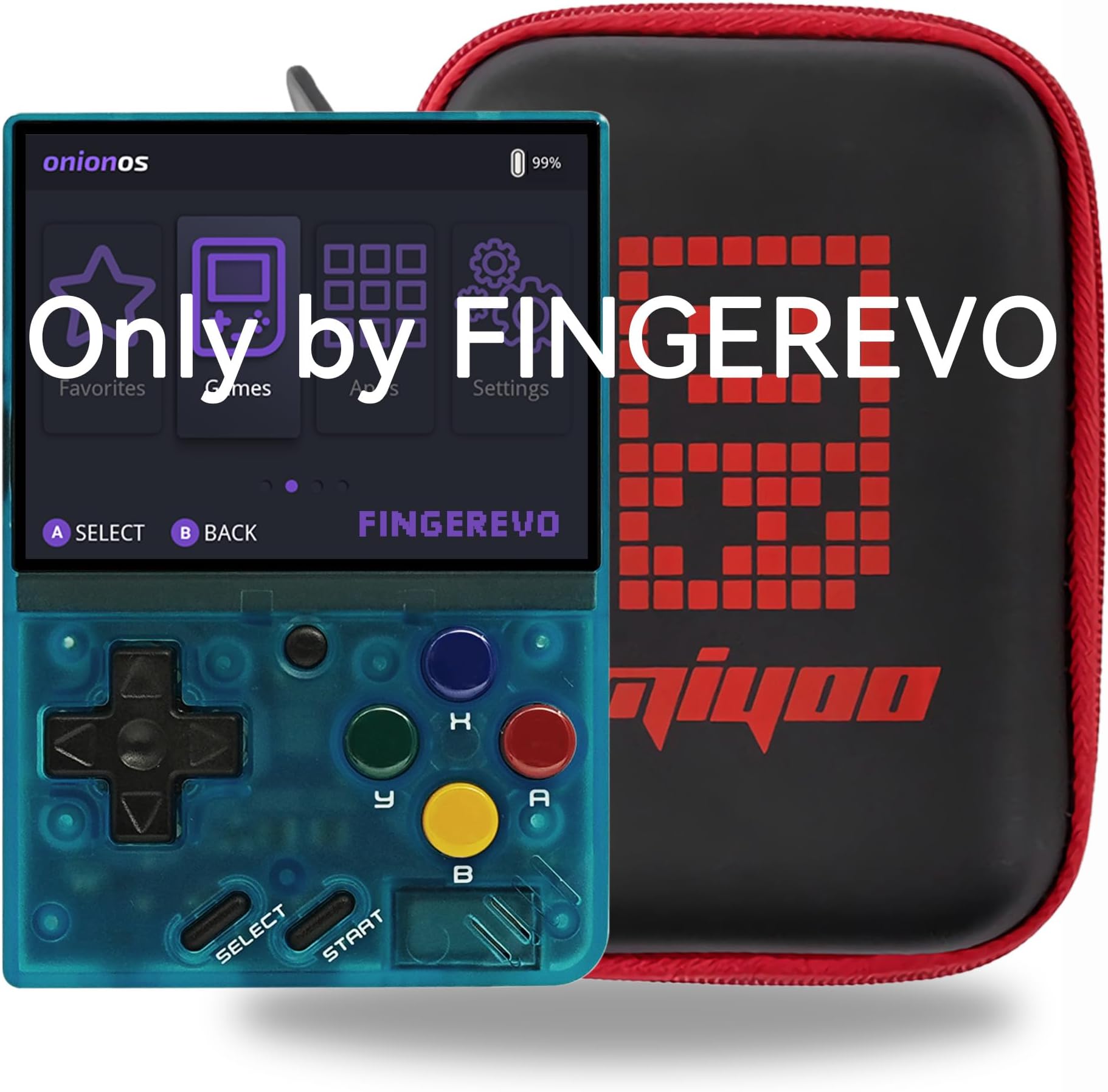 Miyoo Mini V4 OnionOS Handheld Game Console 2.8-inch 750*560 IPS Screen Miyoo-Mini v4 Onion-System with Portable Case T-Blue
