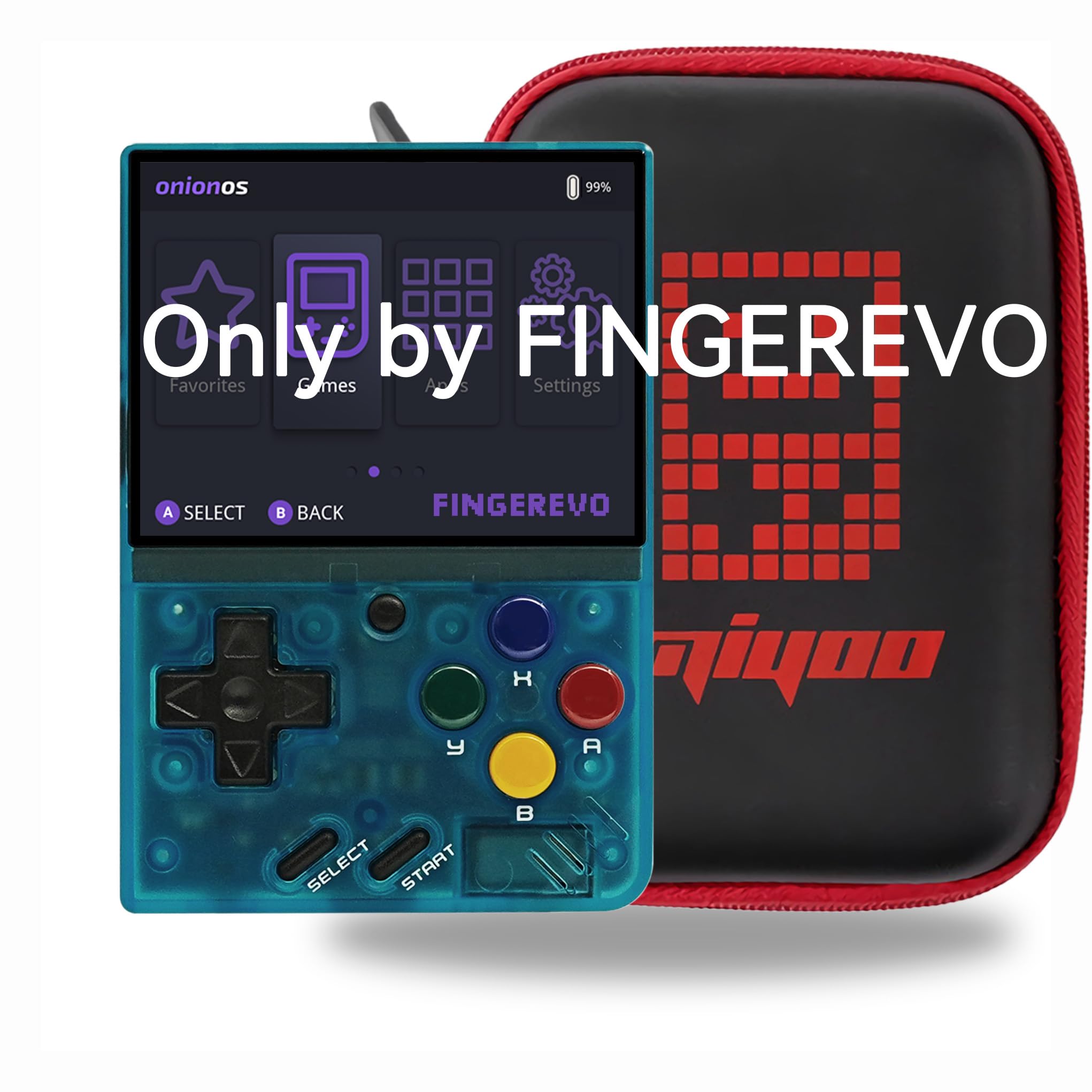 Miyoo Mini V4 OnionOS Handheld Game Console 2.8-inch 750*560 IPS Screen Miyoo-Mini v4 Onion-System with Portable Case T-Blue