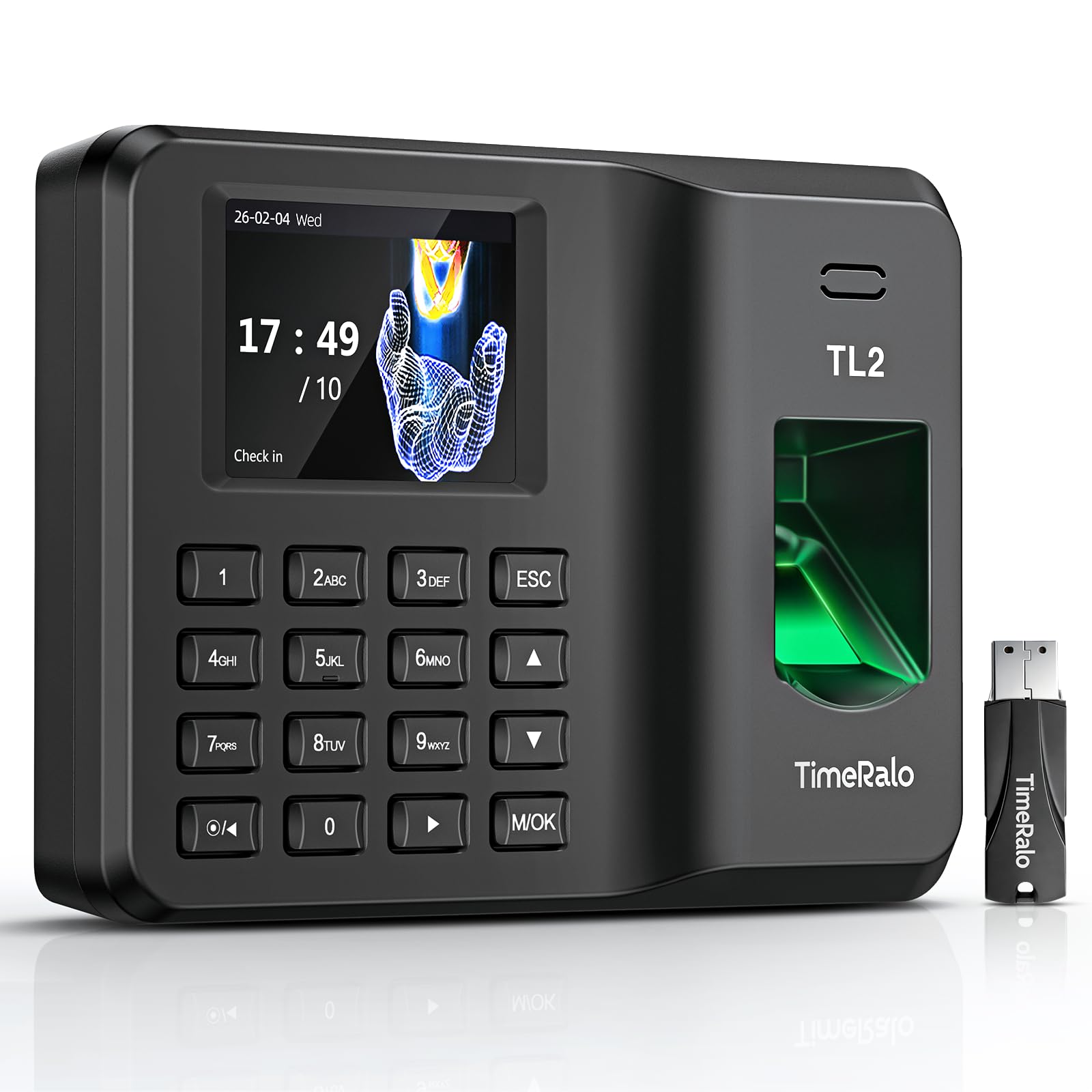 Máquina de Fichaje Autónoma con Huella Dactilar y PIN, Control Horario Empleados