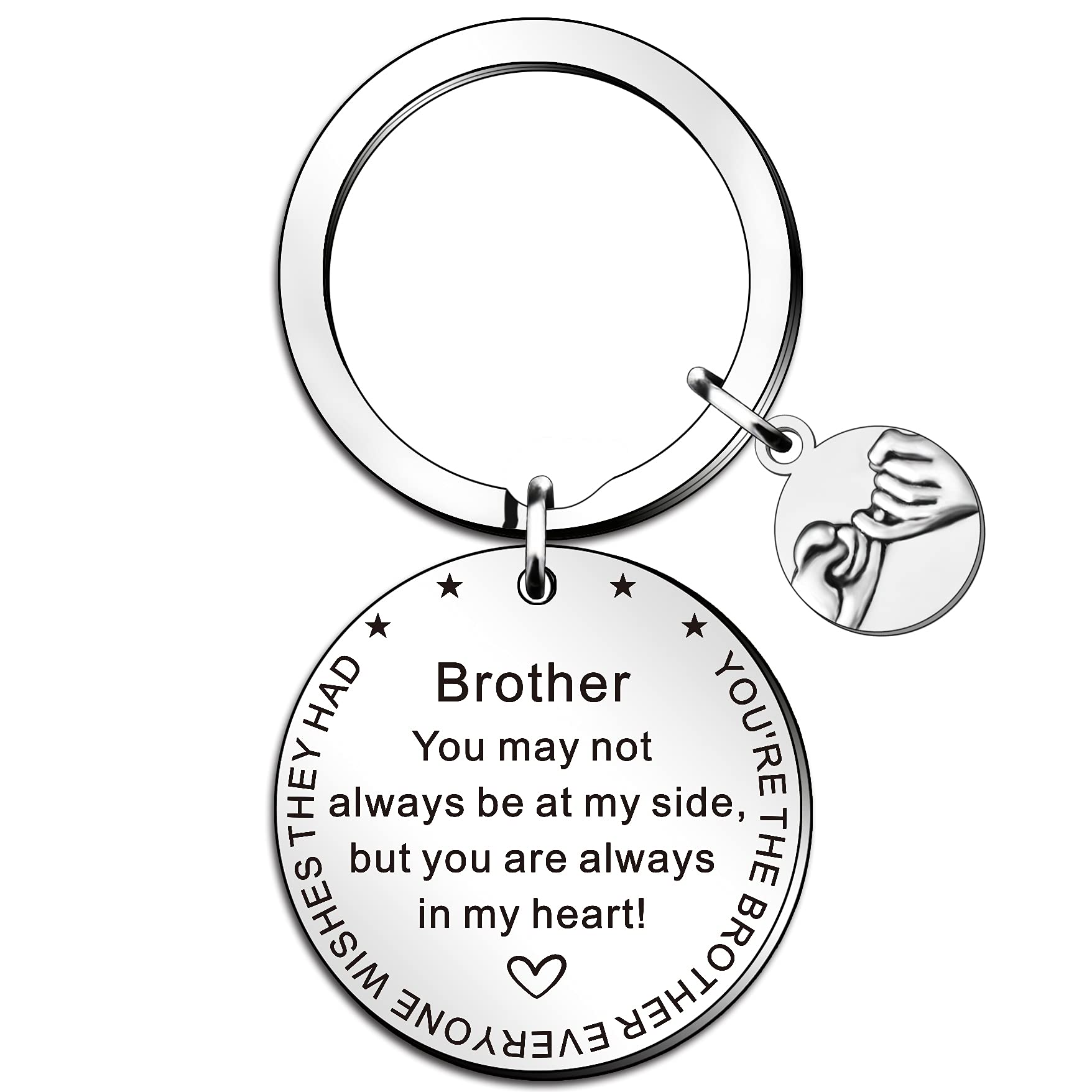SMARGO Brother Gifts Brother Keyring from Sister Little Big Brother Christmas Thanksgiving Birthday Gifts for Brother, Silver, One Size