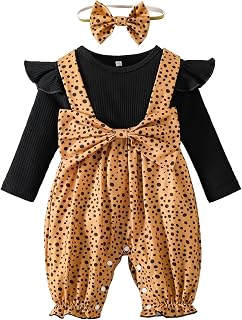 Baby Girl Clothes Romper Jumpsuit Newborn Short Sleeve Ruffle Floral Suspender Pants Headband Summer Infant Outfit