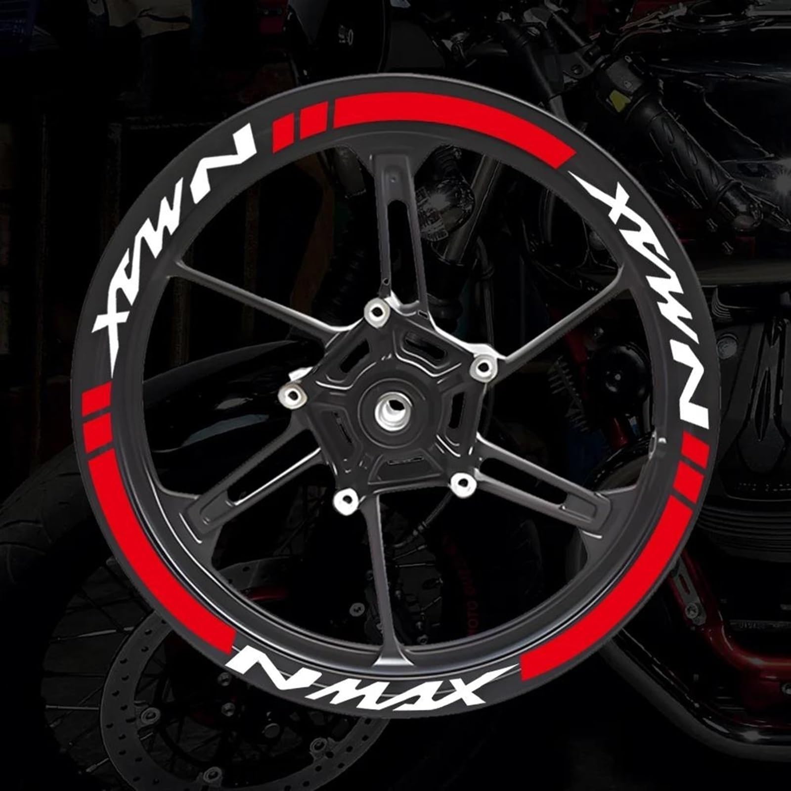 Motorcycle Wheel Sticker for Yamaha NMAX N Max N-max 155 125 Racing Rim Stripe Decal Decoration Accessories Decorative(Color1)