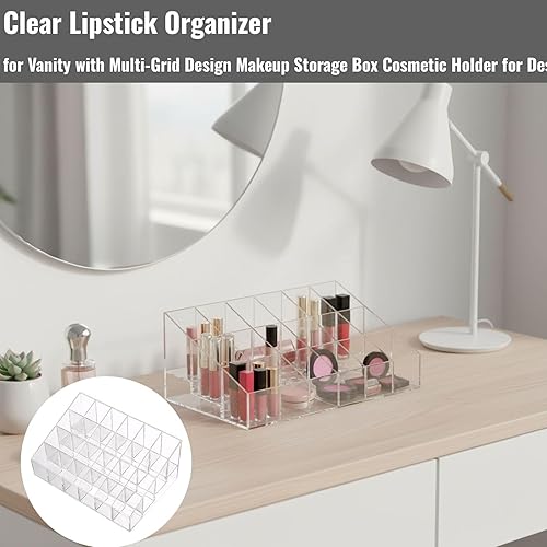 Miniatura 3 de letixnink Clear Lipstick Organizer for Vanity Makeup Storage Box Cosmetic Holder for Desk and Bathroom Organization