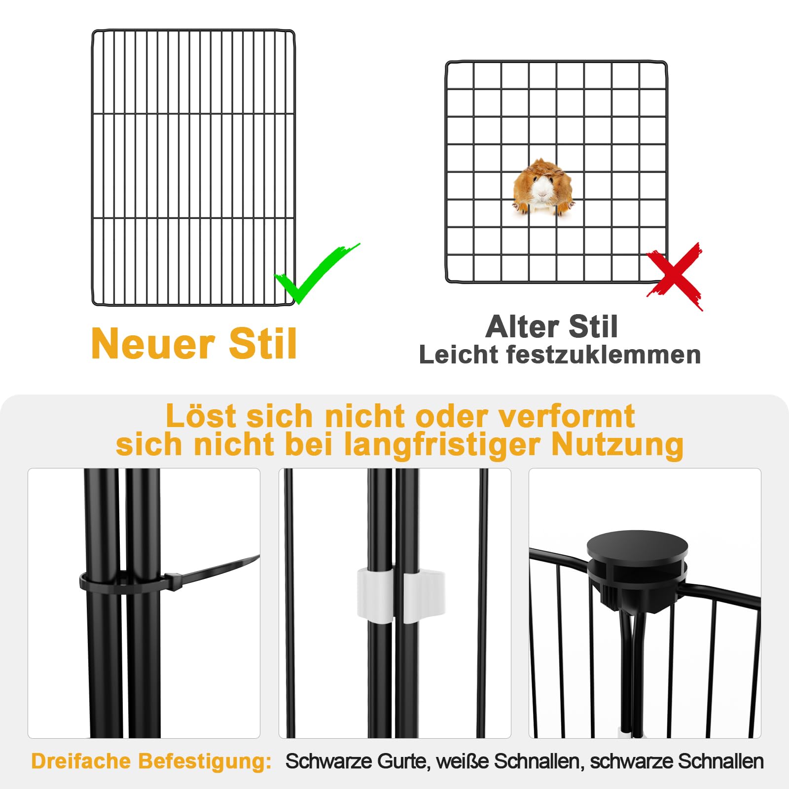 Aystkniet Wybieg dla świnek morskich, wybieg z górną pokrywą i wodoodporną karmą dna, 122 cm x 60 cm x 40 cm, wybieg dla małych zwierząt dla chomików, królików, żółwia, kociąt Gerbil, klatka dla