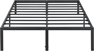 Oleesleep 45cm Marco de Cama de Acero Robusto / Lama de Acero / Soporte Antideslizante / Base de Colchón / Cama / Somier / Cama / 90 x 200cm / Negro / Metal