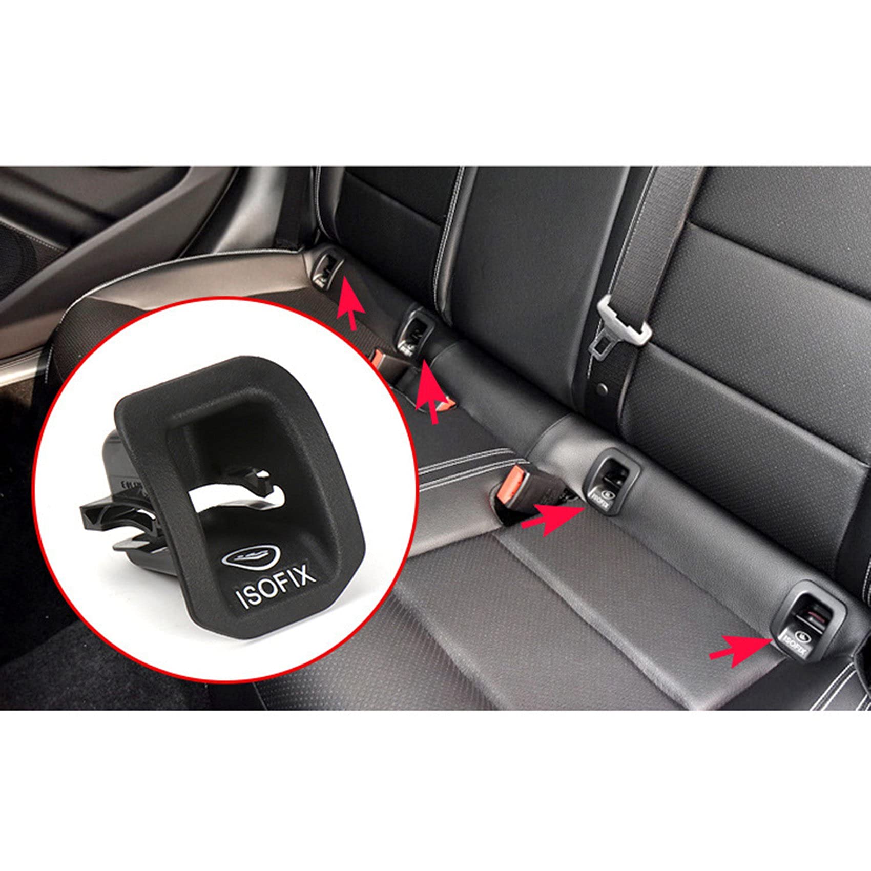 1769230100 - adaptadora ISOFIX para asiento infantil Clase A W176 GLA200 GLA220 GLA260, color negro