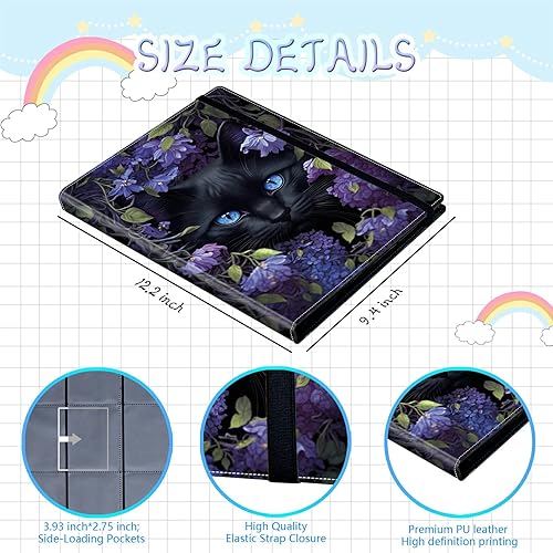 Miniatura 2 de Rossy Carpeta para tarjetas coleccionables, 9 bolsillos, impermeable, con 360 bolsillos de doble cara para tarjetas de tamaño estándar, tarjetas